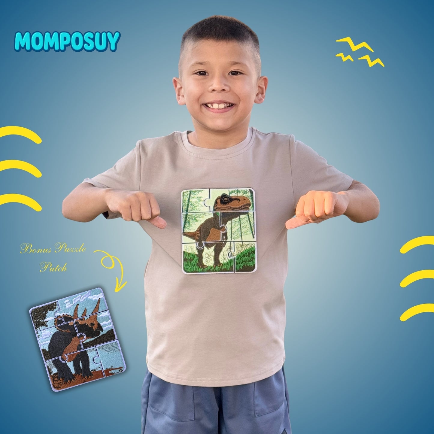 T-Shirt Puzzle Up T-Rex&Triceratops