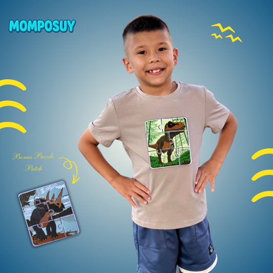 T-Shirt Puzzle Up T-Rex&Triceratops